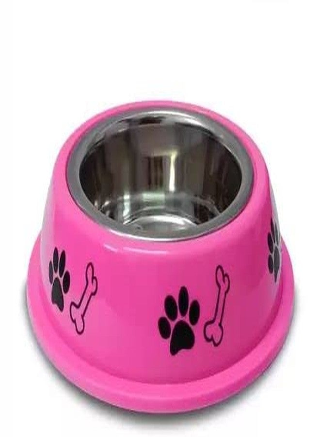 Pups&Pets وعاء طعام وماء مطبوع مضاد للانزلاق من الفولاذ المقاوم للصدأ من Pups&Pets، سعة 400 مل، مناسب للكلاب الصغيرة والجراء والقطط، ألوان متنوعة - Image 1